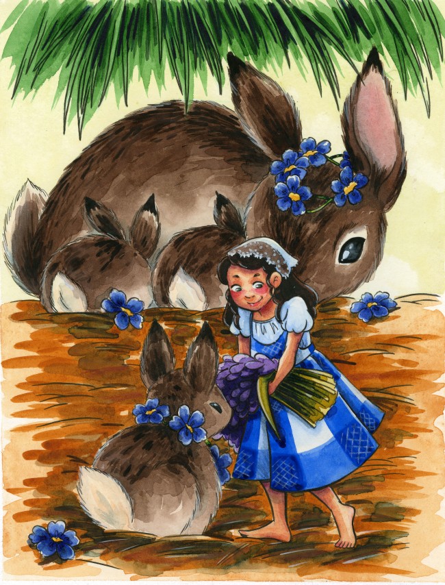 Bunny Rancher (traditional watercolor)
