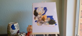 Watercolor illustration of Louisiana with magnolias